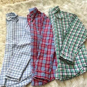 Janie and Jack Blue, Red, and Green Plaid Button Down Shirts